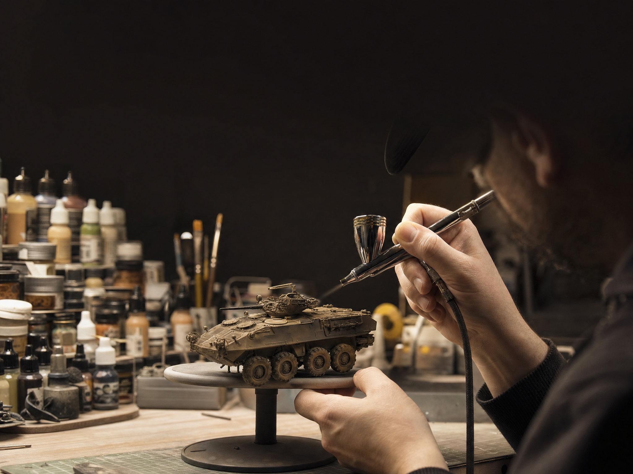 Airbrush used for model painting detail work